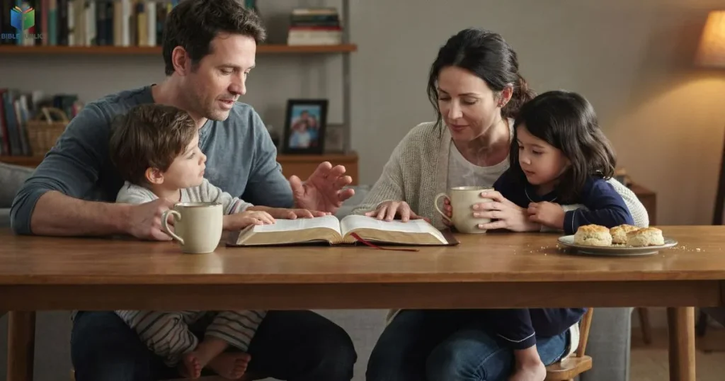Christian parents discussing Halloween choices with children and biblical values