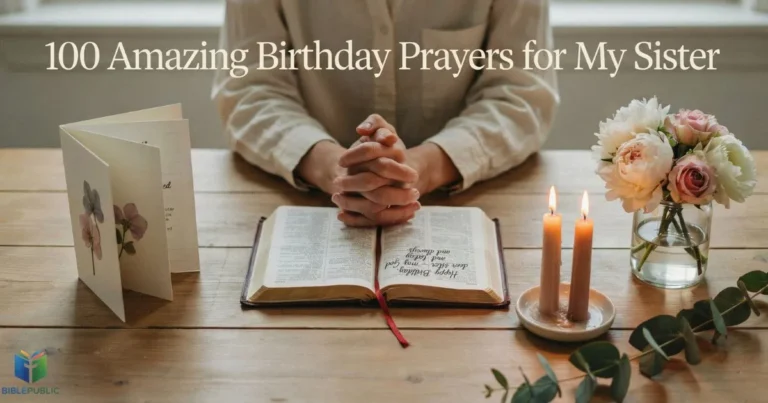 Birthday prayers for my sister with Bible, flowers, and heartfelt blessings for her special day