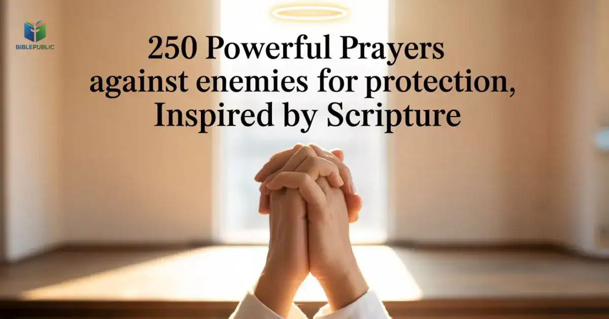Believer praying powerful prayers for protection and divine guidance against enemies.