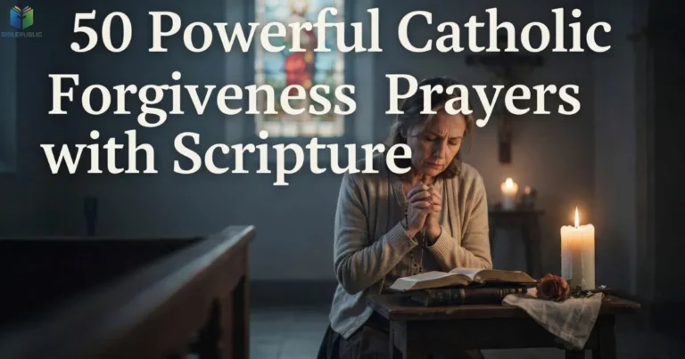 Catholic Forgiveness Prayers with Scriptures showing Bible, prayer, mercy, and God's healing grace