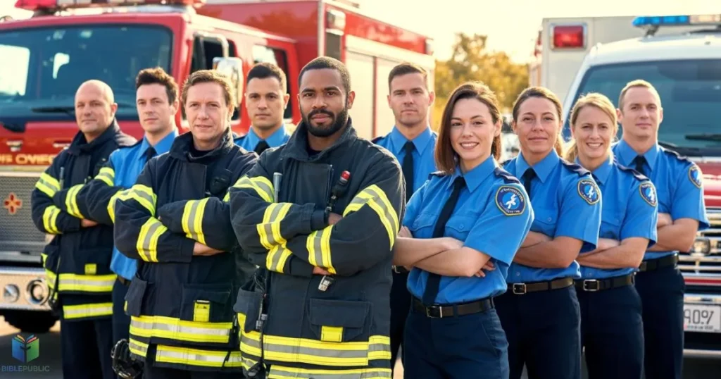Bible verses for firefighters protection, encouragement for first responders, faith and unity in emergency service