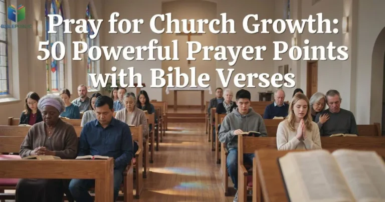 Pray for Church Growth with believers praying together and open Bibles