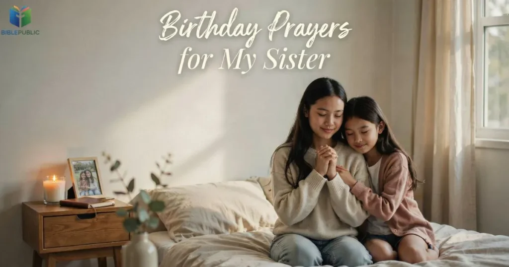 Birthday prayers for my sister showing love, faith, gratitude, and spiritual blessings between sisters