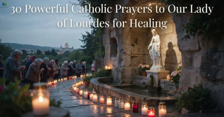Prayers to Our Lady of Lourdes for Healing at the Lourdes Grotto with faithful Catholics seeking God's mercy