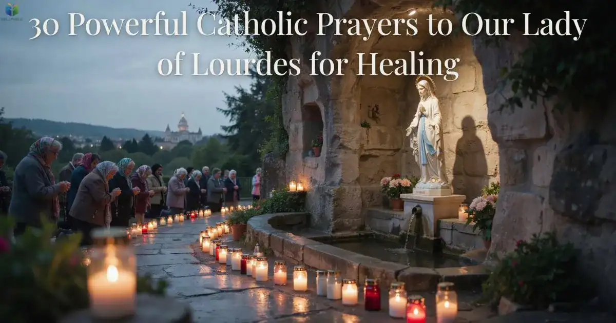 Prayers to Our Lady of Lourdes for Healing at the Lourdes Grotto with faithful Catholics seeking God's mercy