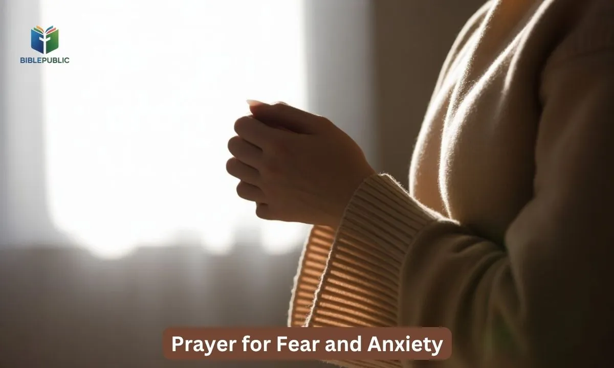 Person praying for peace and relief from fear and anxiety.