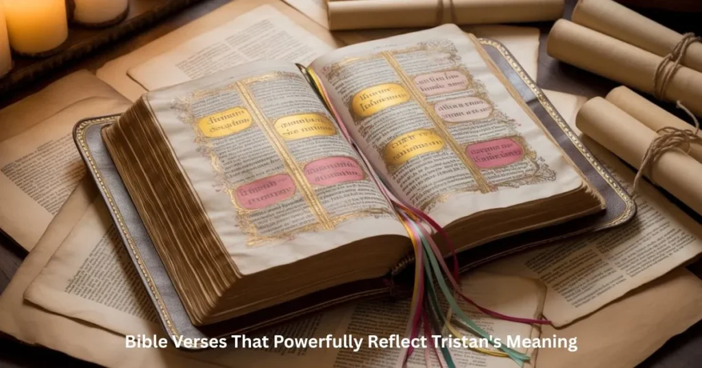 Bible verses highlighted showing Tristan meaning in the Bible through Scripture on redemption, suffering, and transformation