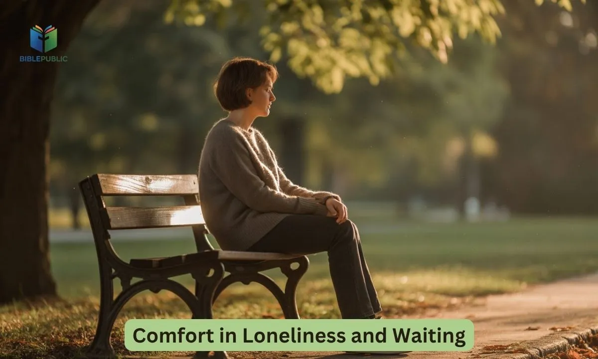 Person sitting alone receiving comfort during loneliness and waiting.