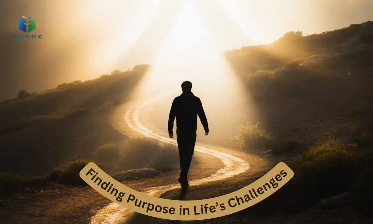 Person walking a bright path symbolizing purpose through challenges.