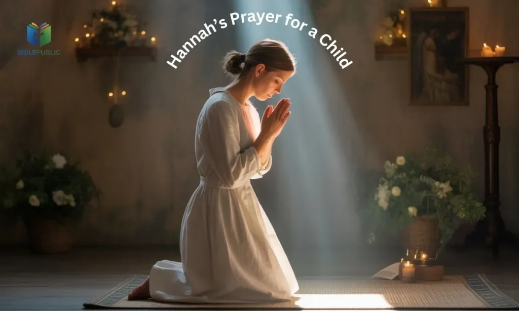 Woman praying with hope, inspired by Hannah’s Prayer for a Child in the Bible.