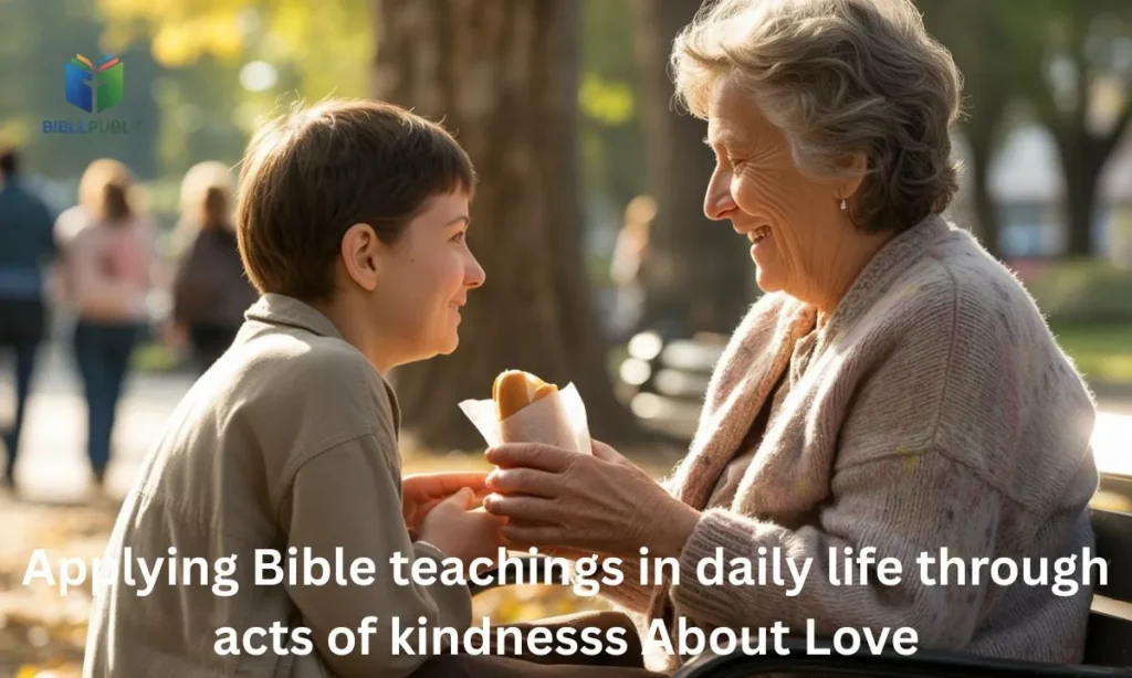 Applying Bible teachings in daily life through acts of kindness, empathy, and compassion.