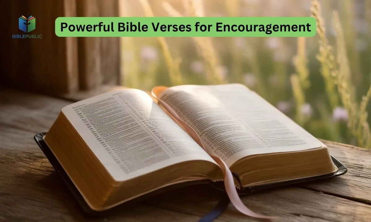 Open Bible in warm sunlight symbolizing encouragement and hope.