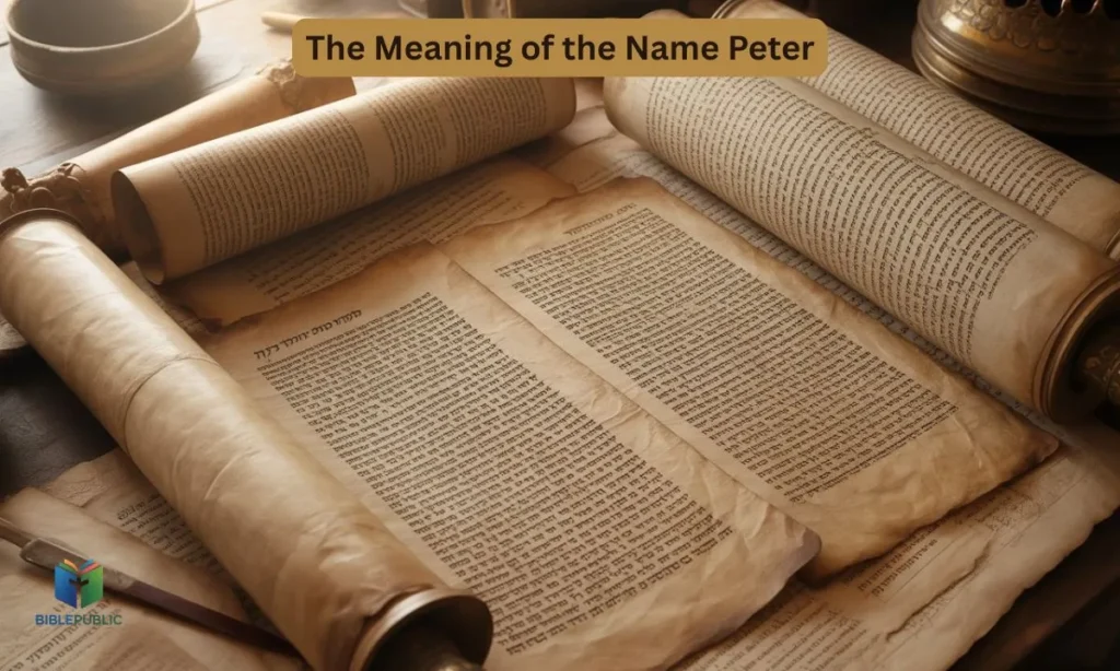 Ancient biblical manuscript showing the origins of the name Peter.