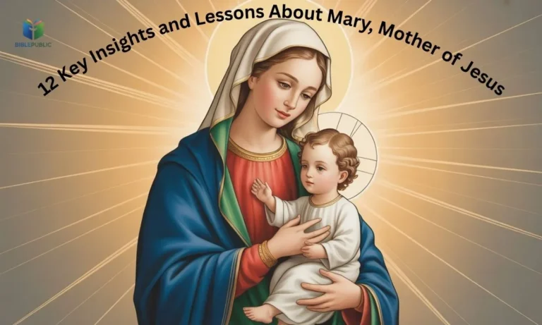 Mary, Mother of Jesus, holding infant Christ with divine light, symbolizing her spiritual significance.