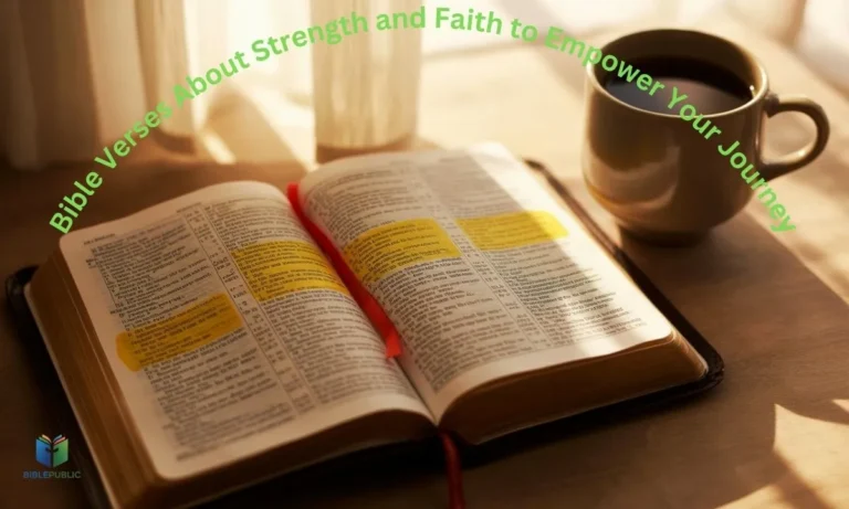 Open Bible showing verses about strength and faith, inspiring courage and spiritual guidance for everyday life.