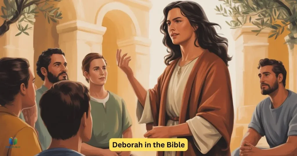 Deborah in the Bible as a prophetess and judge guiding her people faithfully
