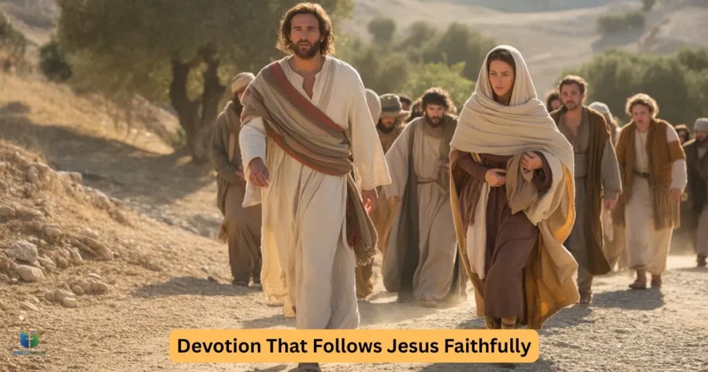 Mary Magdalene in the Bible showing faithful devotion by following Jesus with loyalty and trust