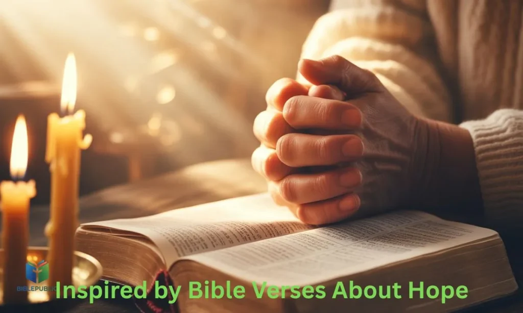 Hands folded in prayer with an open Bible, representing hope-filled prayers and spiritual connection.