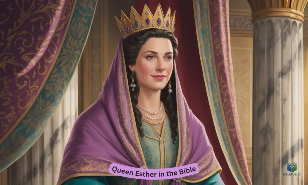 Queen Esther in the Bible depicted as a courageous Jewish heroine in Persia