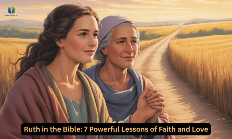 Ruth in the Bible showing faith and loyalty while walking with Naomi toward Bethlehem