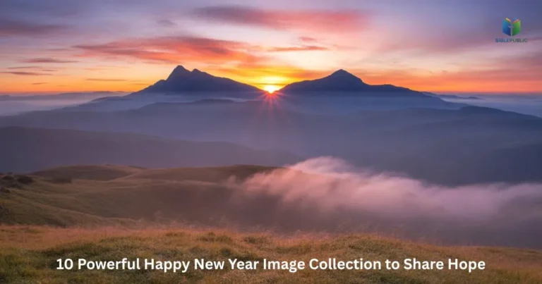 Bright Happy New Year Image Collection showing sunrise over mountains inspiring hope.
