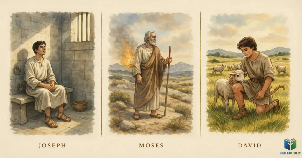 Biblical examples show Divine Purpose During Hard Times through Joseph, Moses, and David