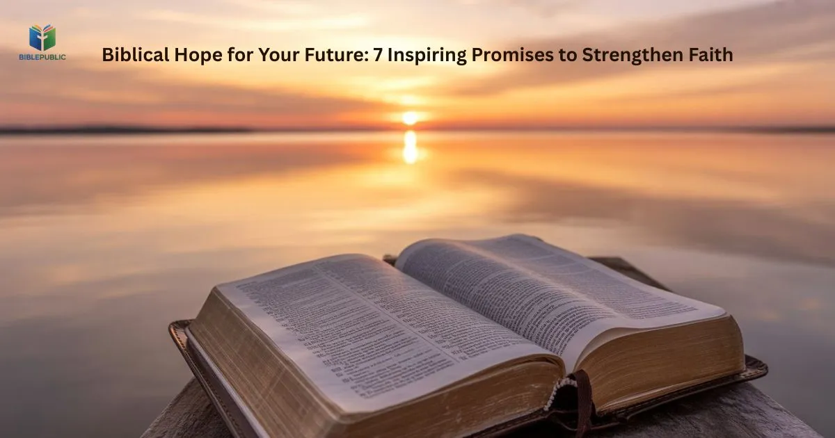 Biblical Hope for Your Future illustrated with an open Bible, sunrise, faith, and guidance.