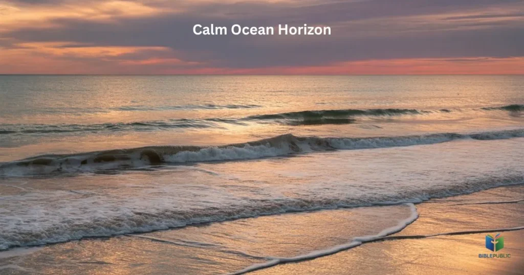 Happy New Year image showing calm ocean horizon for balance and patience