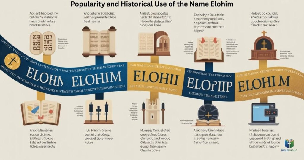 Popularity and historical use of Elohim meaning in the Bible in Christian tradition and faith.