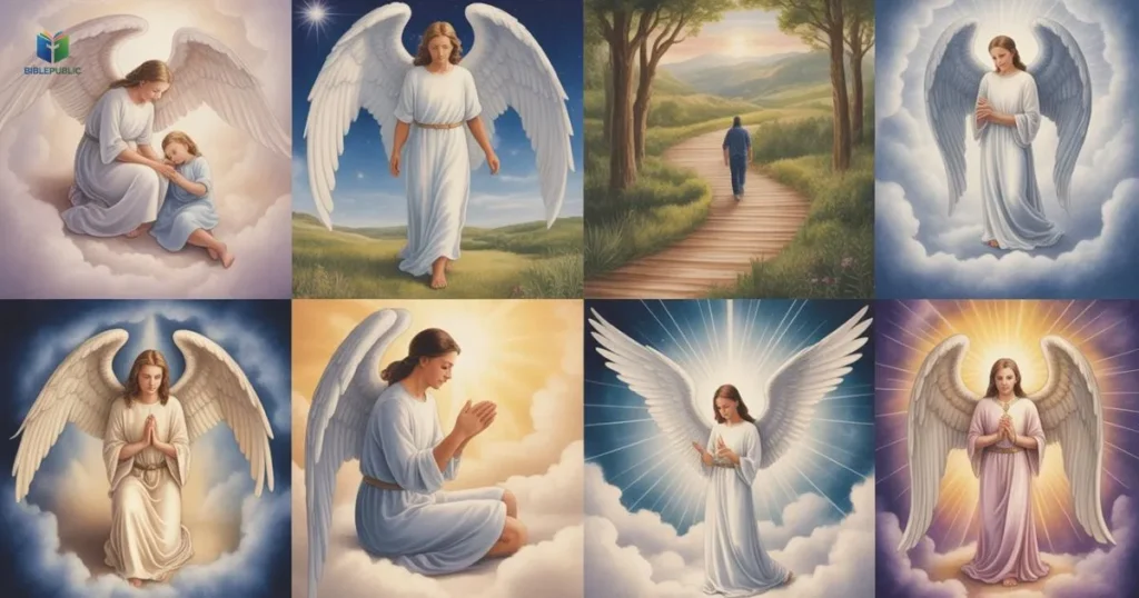 7 Key Biblical Meanings of Seeing Angels in a Dream with angelic symbols, divine guidance, and protection.