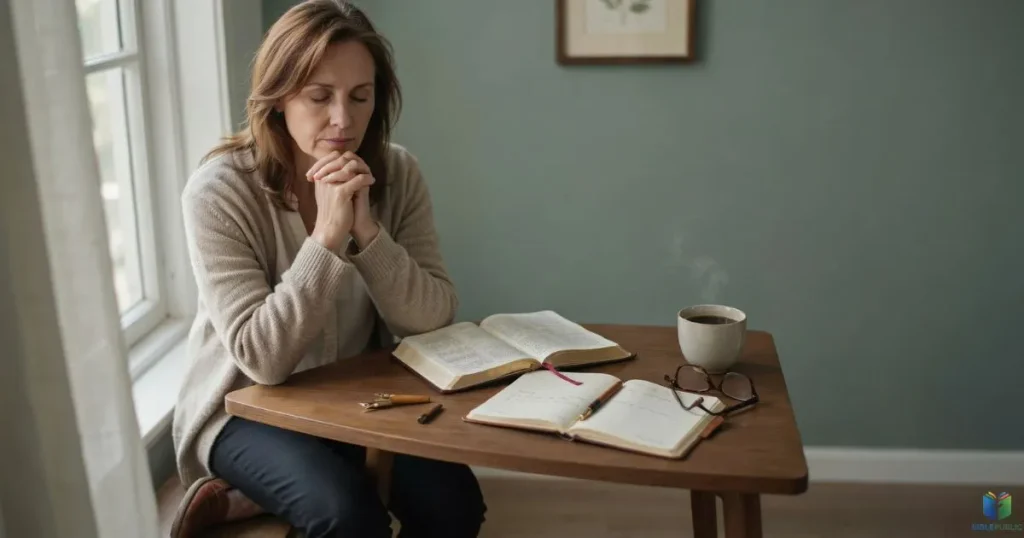 Christian praying beside an open Bible while discerning a meaningful dream