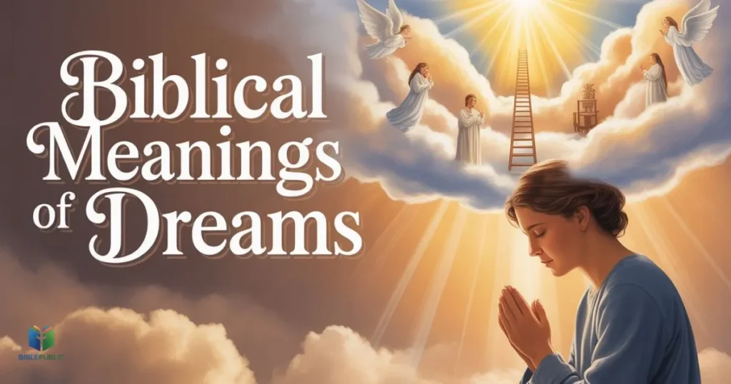 Biblical Meanings of Dreams shown through prayer and divine visions inspiring reflection