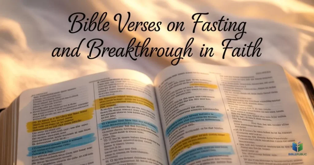 Bible open to key Bible verses on fasting and breakthrough in faith showing spiritual guidance.