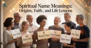 Spiritual Name Meanings and origins showing faith, symbolism, and personal identity in life.