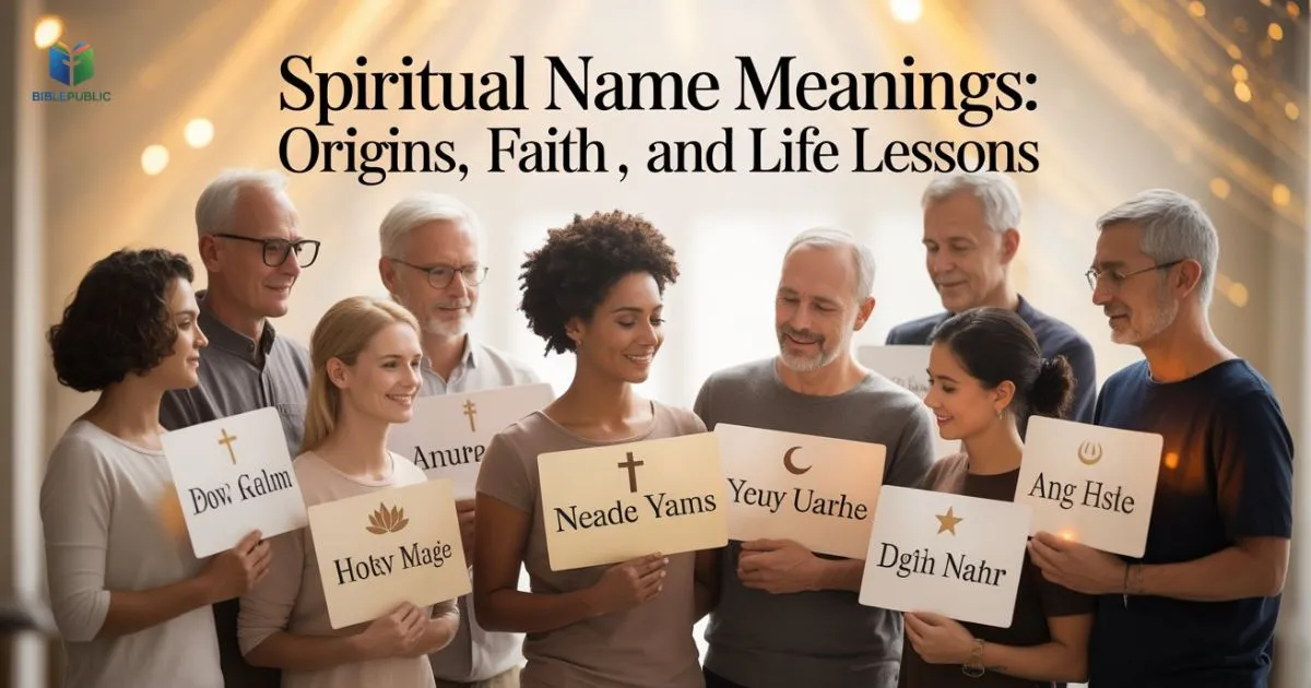 Spiritual Name Meanings and origins showing faith, symbolism, and personal identity in life.