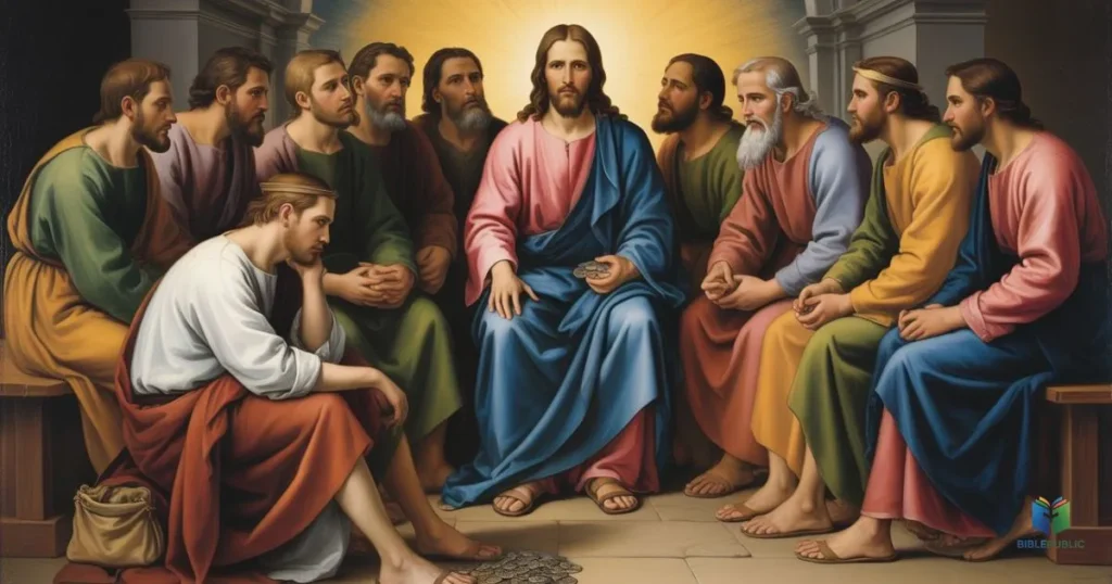 Who was present at the Last Supper showing Jesus with apostles, disciples, loyalty, and biblical account.