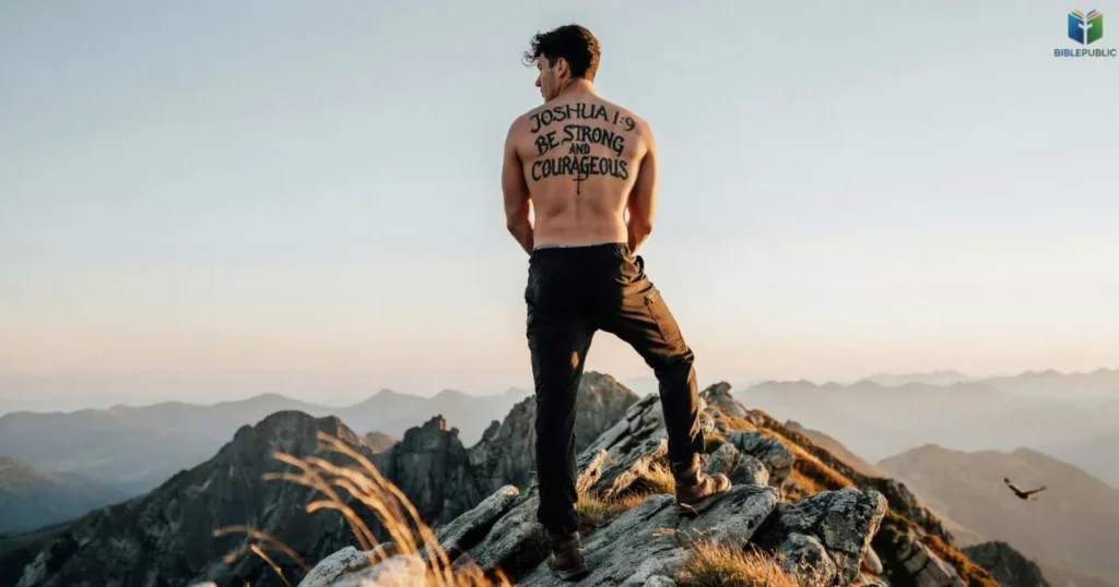 Bible Verse Tattoos for Men about strength, courage, faith, and trusting God's promises