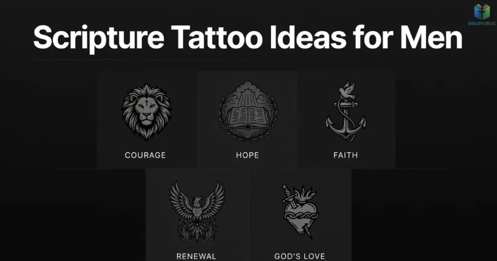 Scripture tattoo ideas inspired by faith, courage, hope, purpose, and God's promises