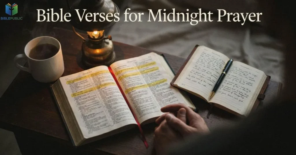 KJV Bible verses for midnight prayer with Scripture, journal, and nighttime devotion
