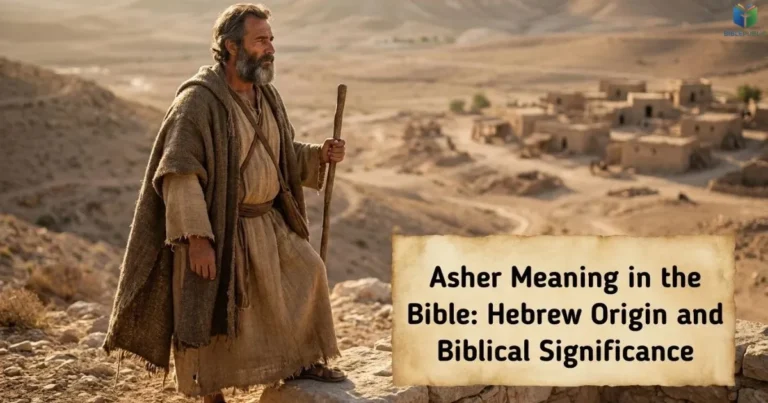 Asher Meaning in the Bible illustrated by an ancient Israelite man in biblical clothing.