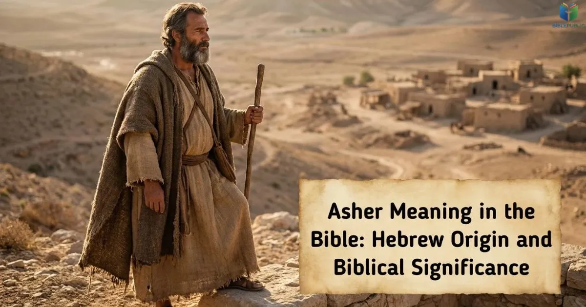 Asher Meaning in the Bible illustrated by an ancient Israelite man in biblical clothing.