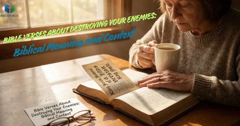 Bible Verses About Destroying Your Enemies in an open KJV Bible during study