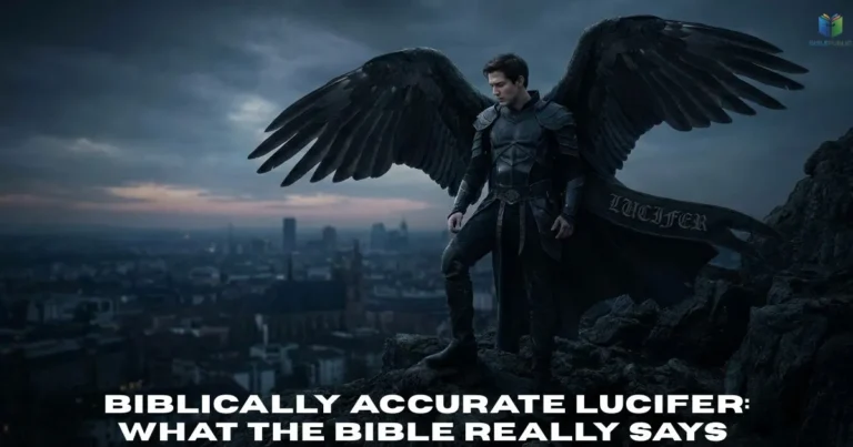 Biblically Accurate Lucifer represented by a symbolic angel silhouette in light and shadow.