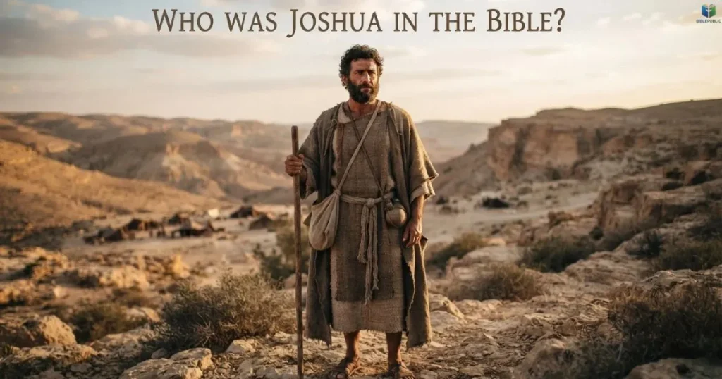 Joshua, son of Nun, portrayed as the faithful leader chosen to guide the Israelites.